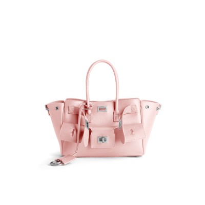 BALENCIAGA WOMEN'S BEL AIR CARRY ALL BAG MINI IN SUEDE PINK 8357322ABAW5831 (23*17*8cm)